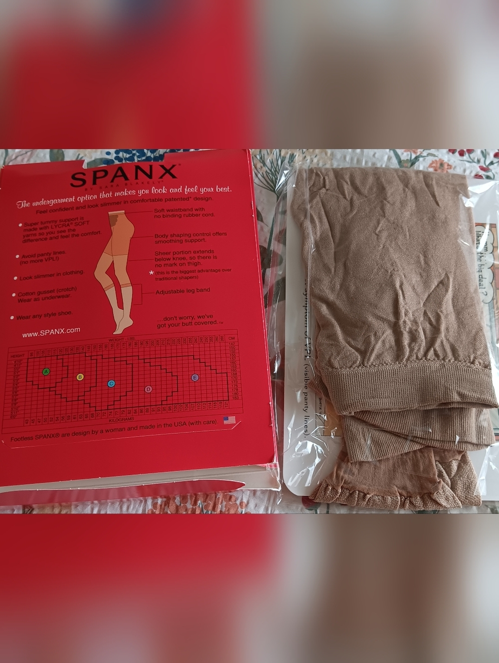 Spanx Footless Body Shaping Below Knee Extra Tummy Control Pantyhose Size E Nude - Picture 4 of 4